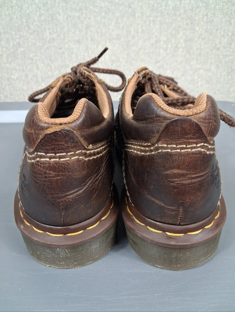 Dr. Martens Keith Shoes Size 9 Brown Vintage Chunky Leather 6-Eyelet Y2K Oxford